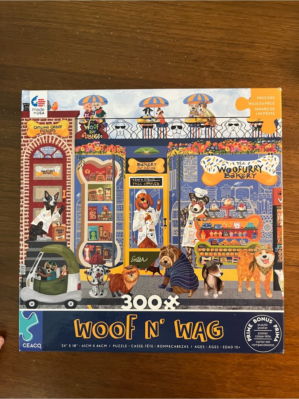 Woof N' Wag 300-Piece Jigsaw Puzzle - Colorful Dog Bakery Scene